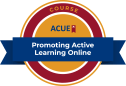 Badge that says Promoting Active Learning Online